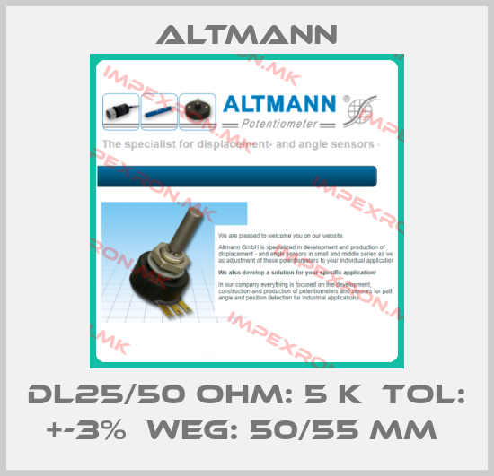 ALTMANN-DL25/50 OHM: 5 K  TOL: +-3%  WEG: 50/55 MM price