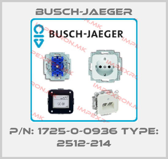 Busch-Jaeger-P/N: 1725-0-0936 Type: 2512-214price