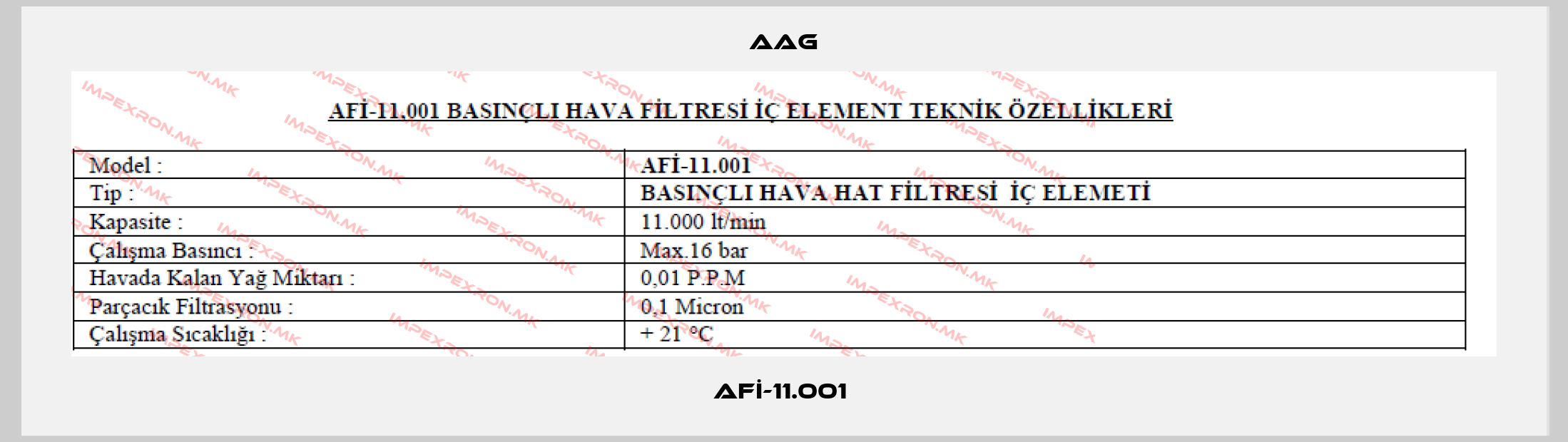 Aag-AFİ-11.001 price