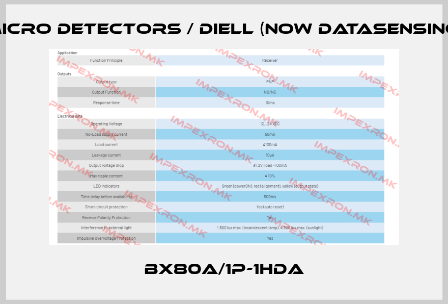 Micro Detectors / Diell (now Datasensing)-BX80A/1P-1HDAprice