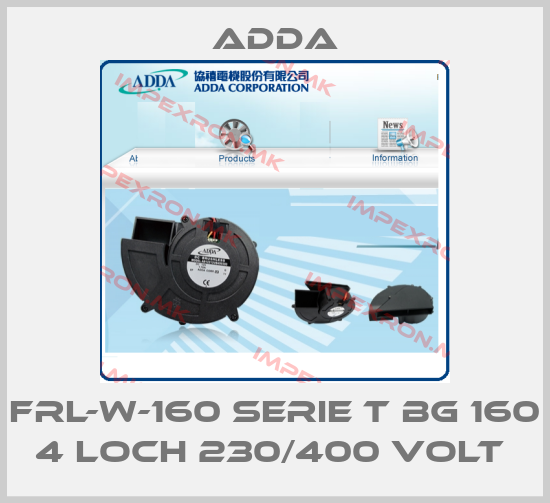 Adda-FRL-W-160 SERIE T BG 160 4 LOCH 230/400 VOLT price