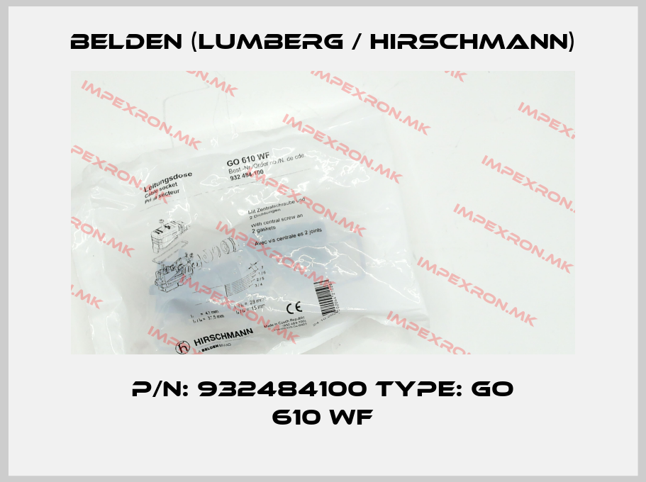 Belden (Lumberg / Hirschmann)-P/N: 932484100 Type: GO 610 WF price