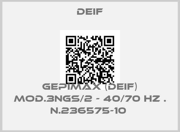 Deif-GEPIMAX (DEIF) MOD.3NGS/2 - 40/70 HZ . N.236575-10 price
