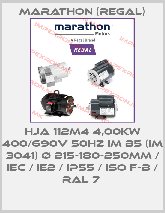 Marathon (Regal)-HJA 112M4 4,00KW 400/690V 50HZ IM B5 (IM 3041) Ø 215-180-250MM / IEC / IE2 / IP55 / ISO F-B / RAL 7 price
