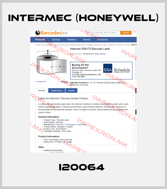 Intermec (Honeywell)-I20064 price