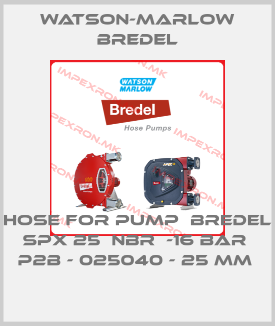 Watson-Marlow Bredel-HOSE FOR PUMP  BREDEL SPX 25  NBR  -16 BAR  P2B - 025040 - 25 MM price