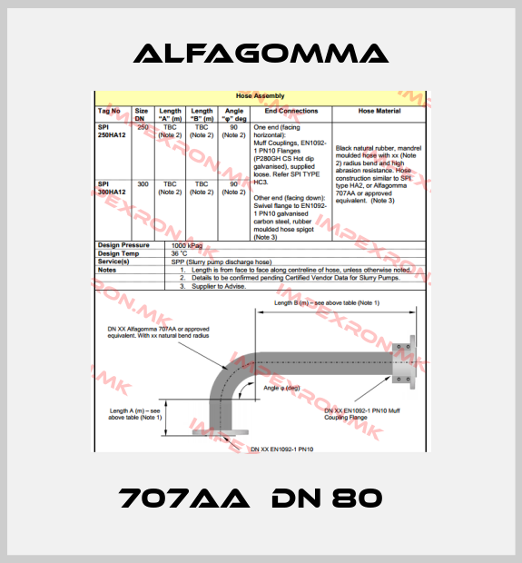 Alfagomma-707AA  DN 80  price