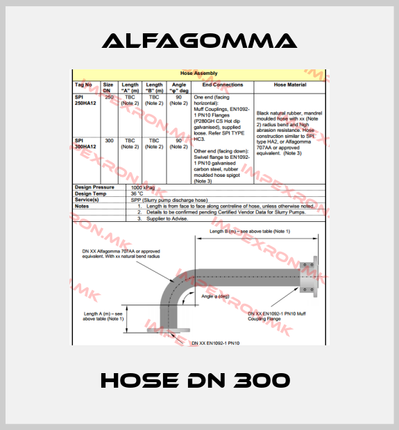 Alfagomma-Hose DN 300 price
