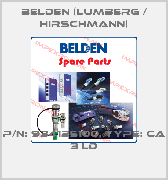 Belden (Lumberg / Hirschmann)-P/N: 934125100, Type: CA 3 LDprice
