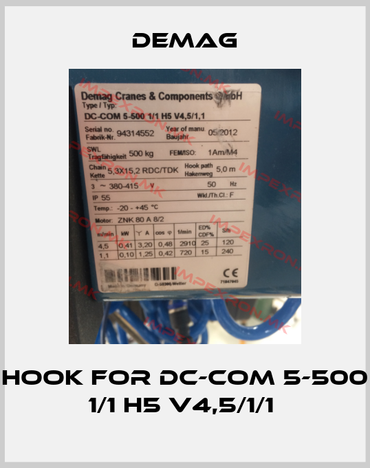 Demag-Hook for DC-COM 5-500 1/1 H5 V4,5/1/1 price