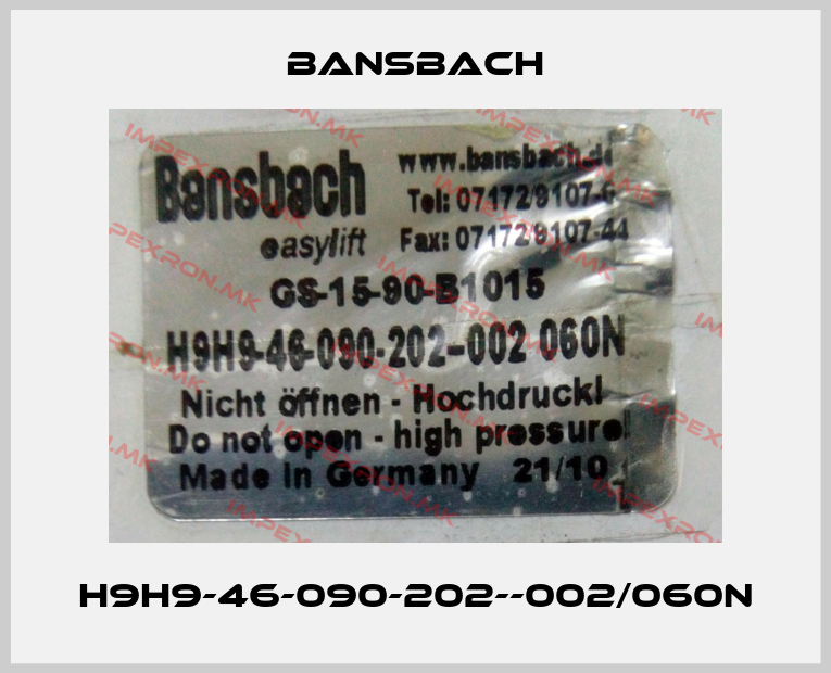 Bansbach-H9H9-46-090-202--002/060Nprice
