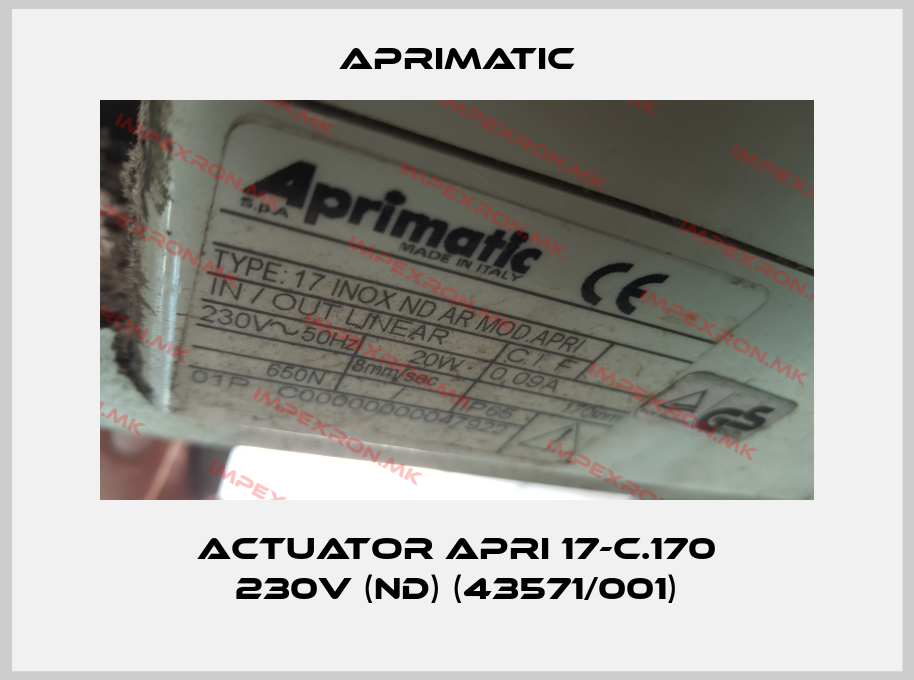 Aprimatic-ACTUATOR APRI 17-C.170 230V (ND) (43571/001)price