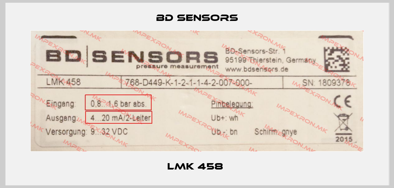 Bd Sensors-LMK 458 price