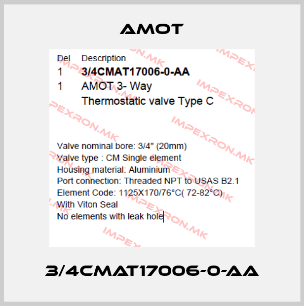 Amot-3/4CMAT17006-0-AAprice