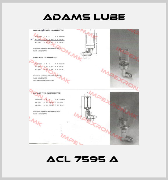 Adams Lube-ACL 7595 A price