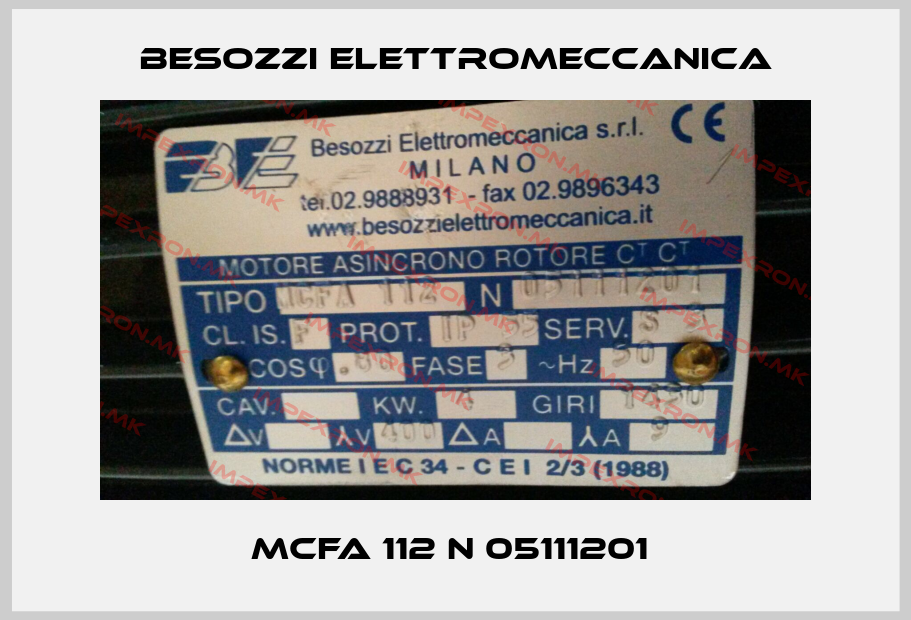 Besozzi Elettromeccanica-MCFA 112 N 05111201 price