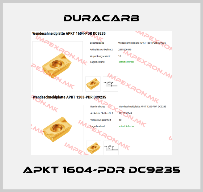 duracarb-APKT 1604-PDR DC9235price