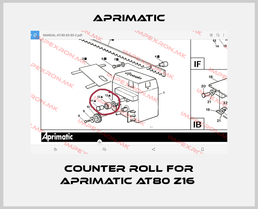 Aprimatic-Counter roll for Aprimatic AT80 Z16 price