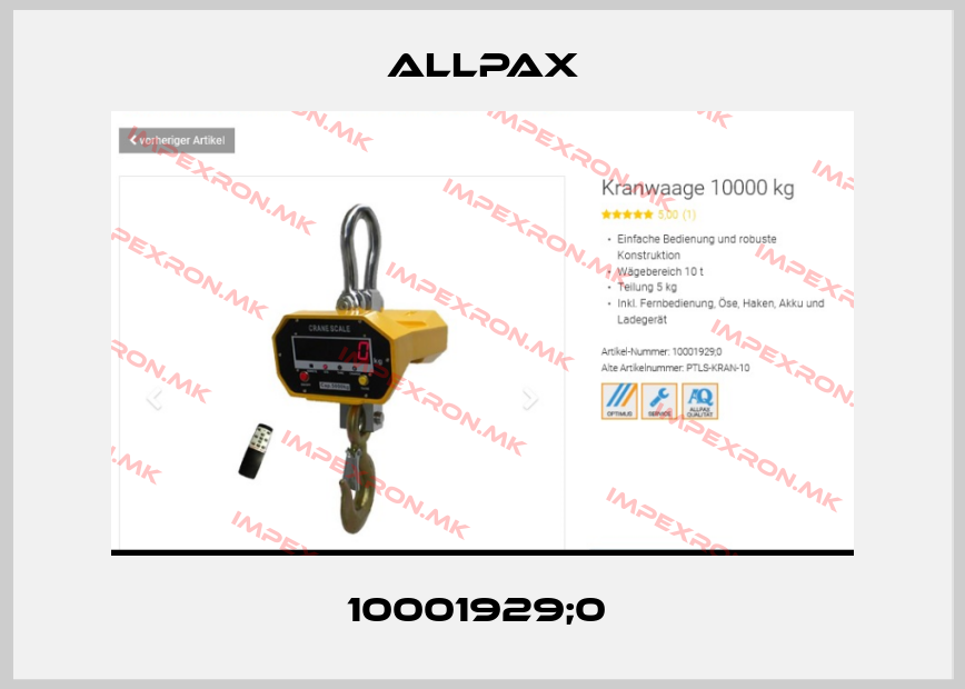 Allpax-10001929;0 price