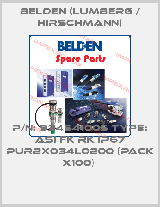 Belden (Lumberg / Hirschmann)-P/N: 934541005 Type: ASI FK RK IP67 PUR2x034L0200 (pack x100) price