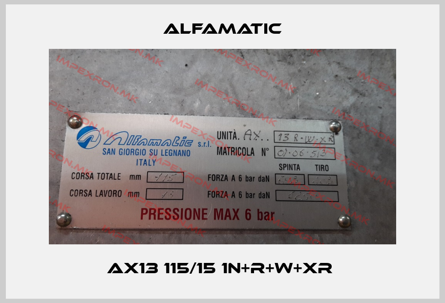 Alfamatic-AX13 115/15 1N+R+W+XR price