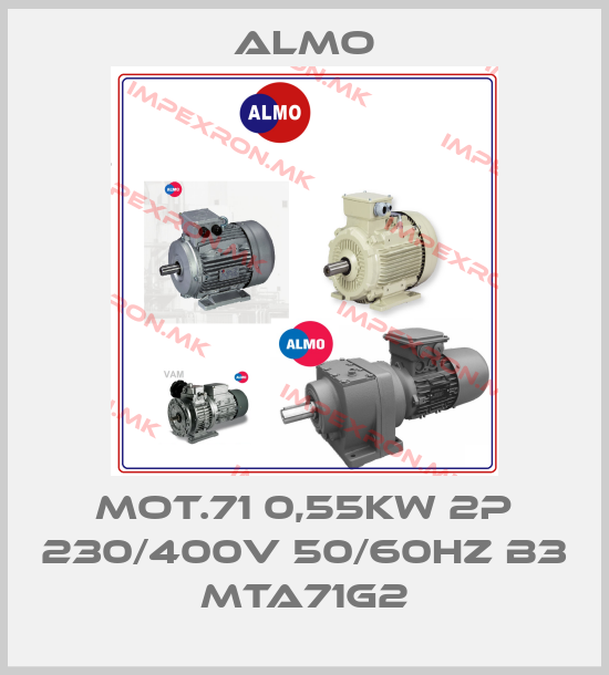 Almo-MOT.71 0,55KW 2P 230/400V 50/60HZ B3 MTA71G2price