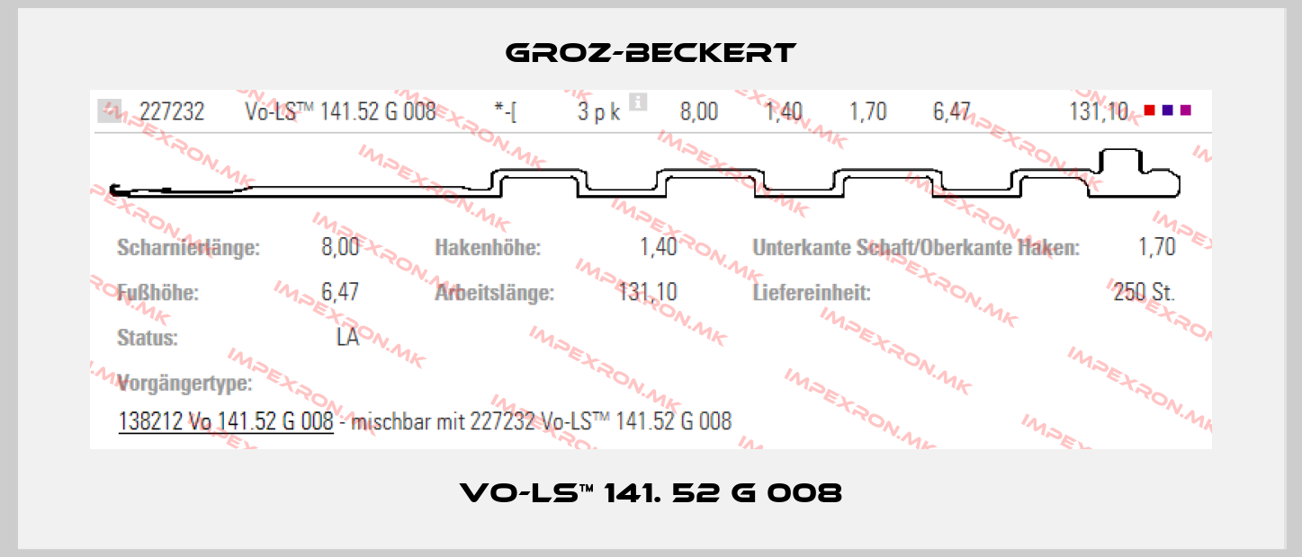 Groz-Beckert-VO-LS™ 141. 52 G 008price