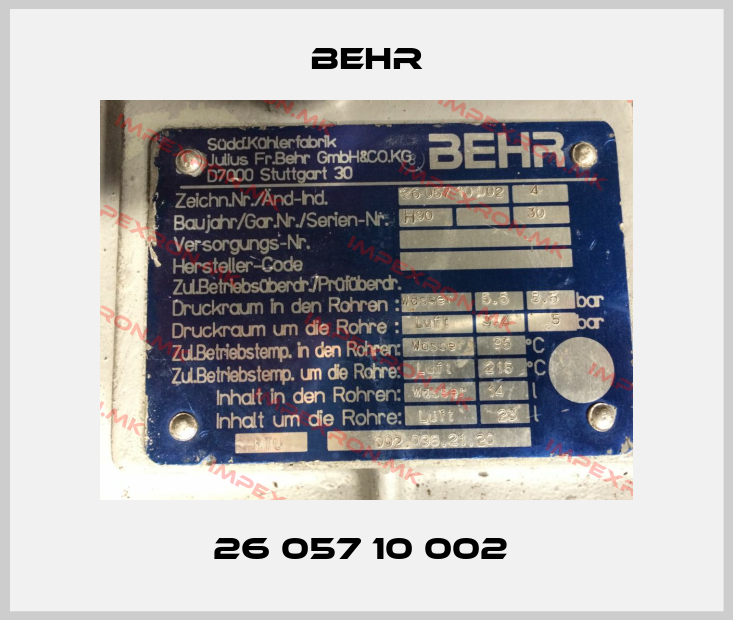 Behr-26 057 10 002 price