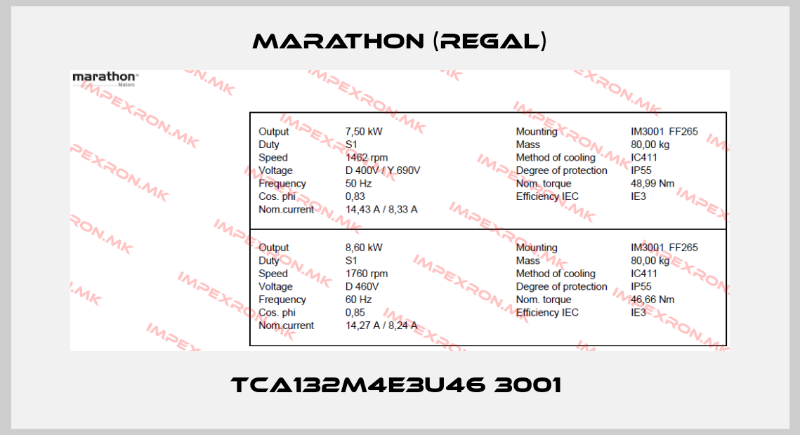 Marathon (Regal)-TCA132M4E3U46 3001 price