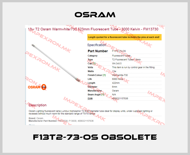 Osram-F13T2-73-OS obsoleteprice