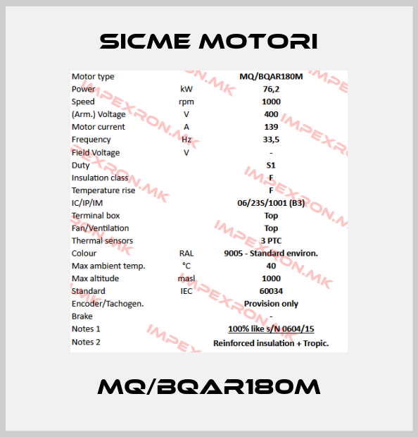 Sicme Motori-MQ/BQAR180Mprice