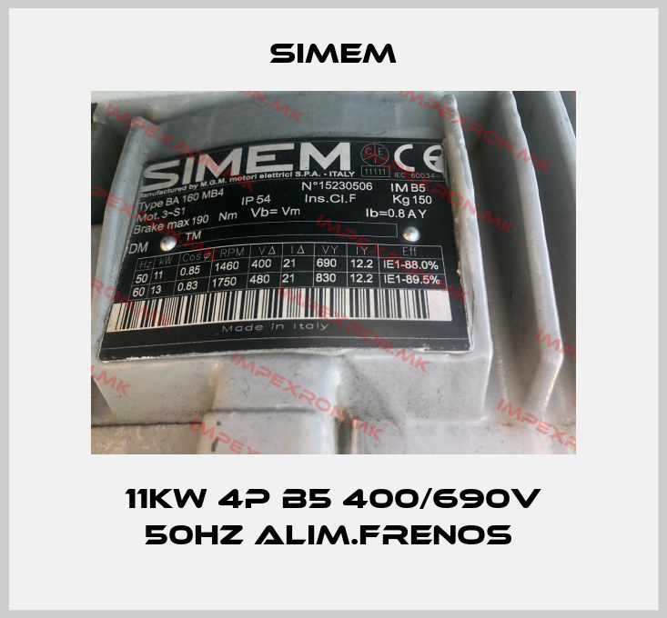 Simem-11Kw 4P B5 400/690V 50Hz Alim.FrenoS price