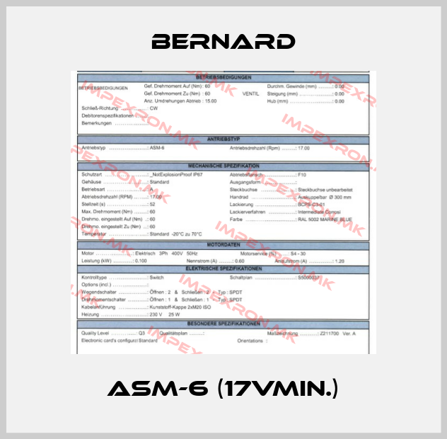 Bernard-ASM-6 (17Vmin.)price