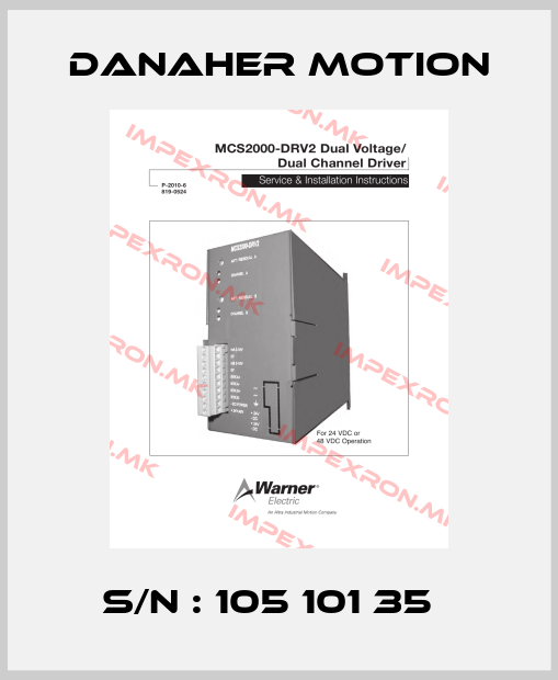 Danaher Motion-S/N : 105 101 35  price