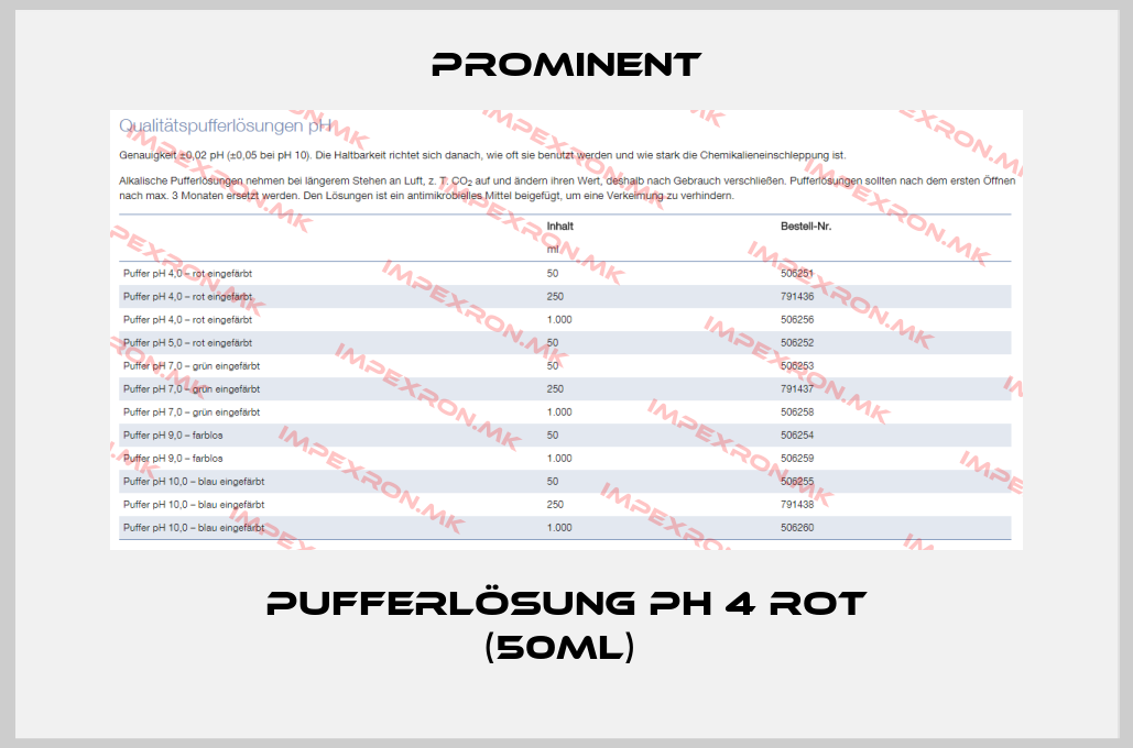 ProMinent-Pufferlösung pH 4 rot (50ml) price