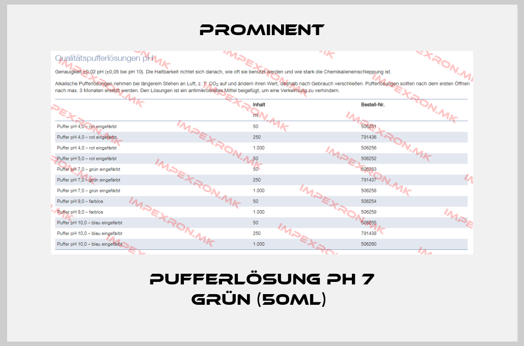 ProMinent-Pufferlösung pH 7 grün (50ml) price