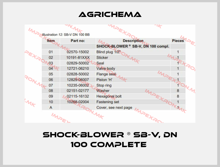 Agrichema-SHOCK-BLOWER ® SB-V, DN 100 complete price