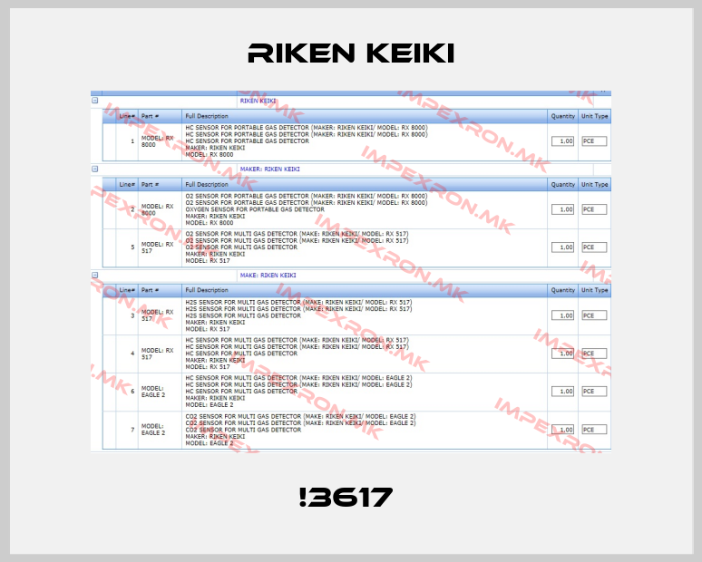 RIKEN KEIKI-!3617 price