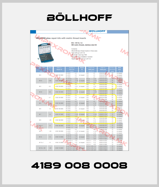 Böllhoff-4189 008 0008price