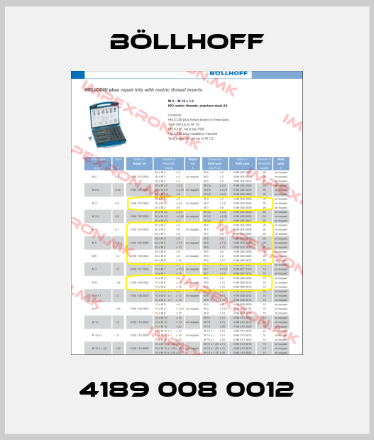 Böllhoff-4189 008 0012price