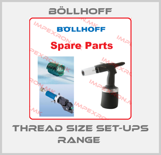 Böllhoff-THREAD SIZE SET-UPS RANGE price