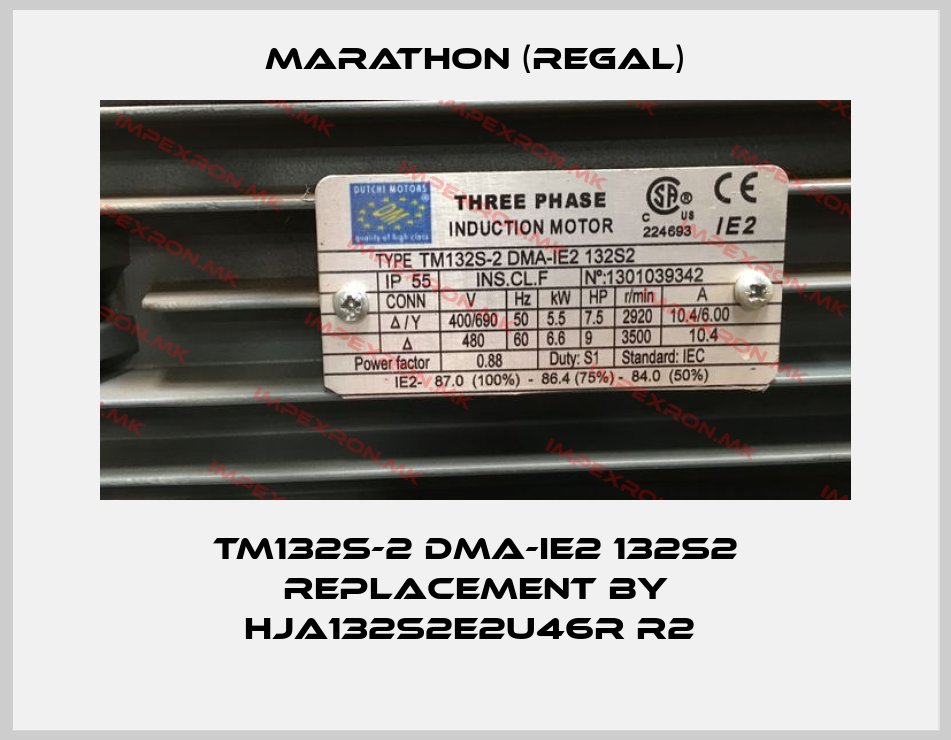 Marathon (Regal)-TM132S-2 DMA-IE2 132S2 replacement by HJA132S2E2U46R R2 price