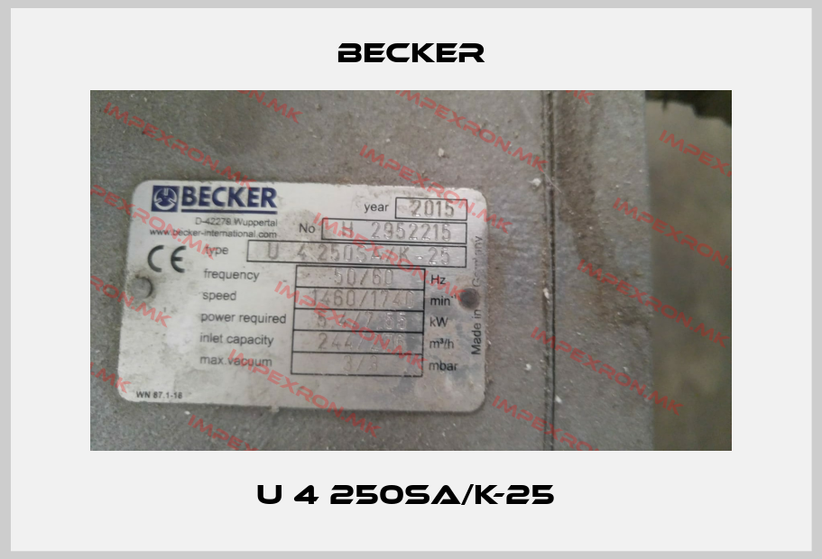 Becker-U 4 250SA/K-25 price