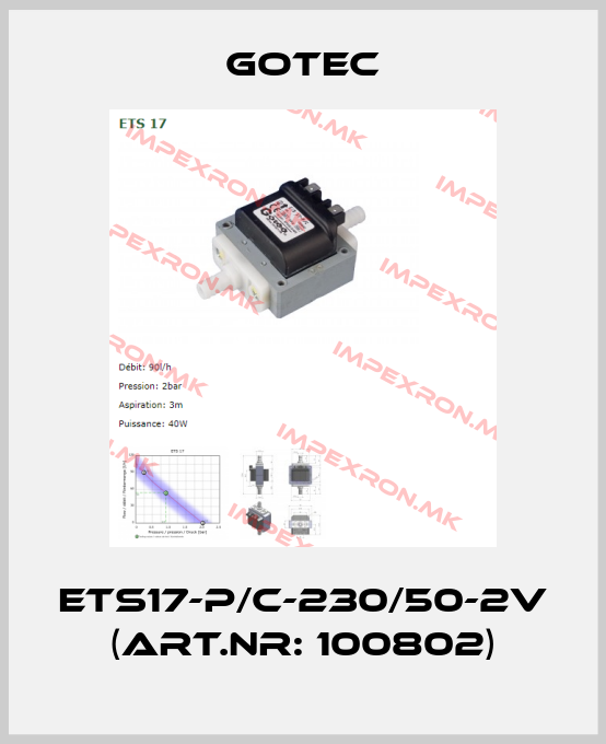 Gotec-ETS17-P/C-230/50-2V (Art.nr: 100802)price