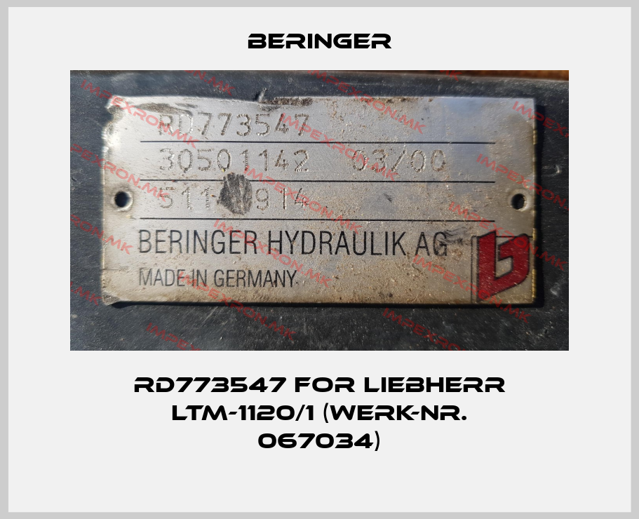 Beringer-RD773547 for Liebherr Ltm-1120/1 (Werk-Nr. 067034)price