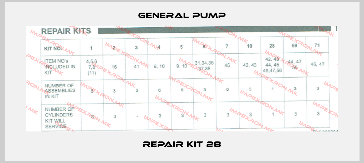 General Pump-Repair Kit 28price