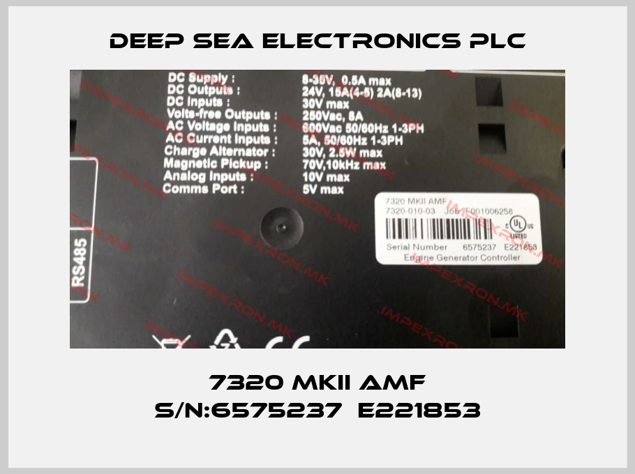 DEEP SEA ELECTRONICS PLC-7320 MKII AMF S/N:6575237  E221853price