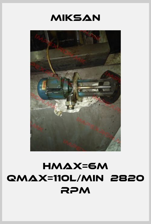 Miksan-Hmax=6m Qmax=110l/min  2820 rpmprice