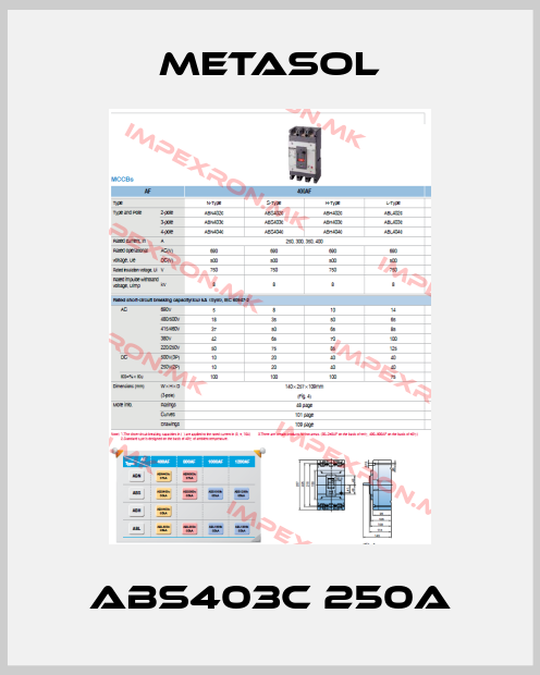 Metasol-ABS403C 250Aprice