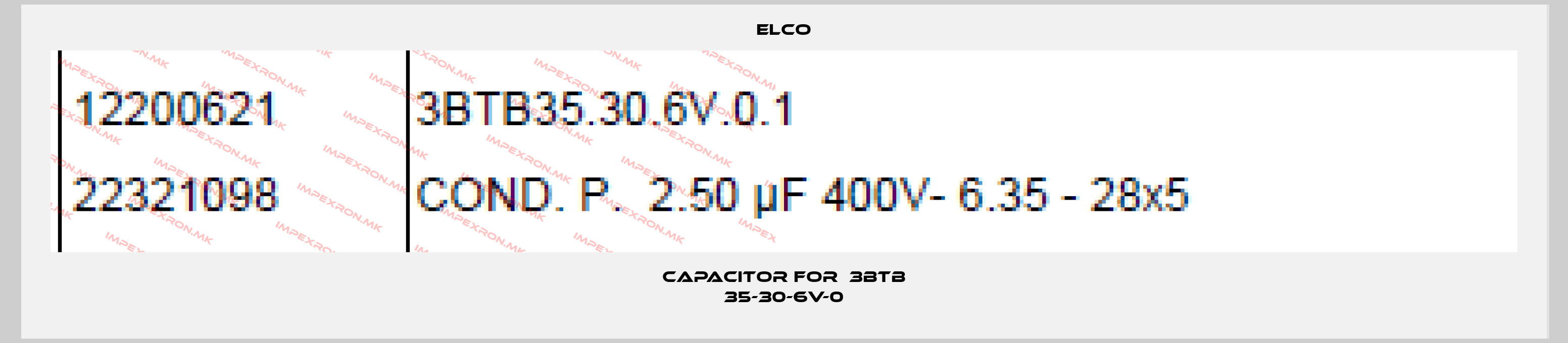 Elco-capacitor for  3BTB 35-30-6V-0price